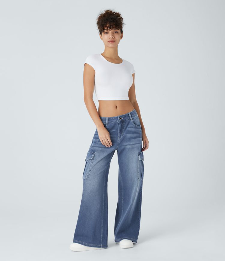 Casual cargo baggy jeans