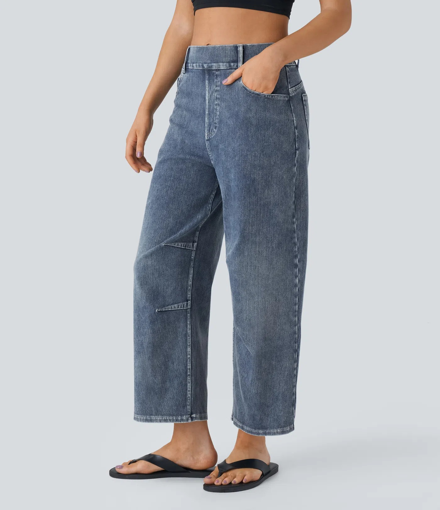 Barrel Leg Stretch Jeans