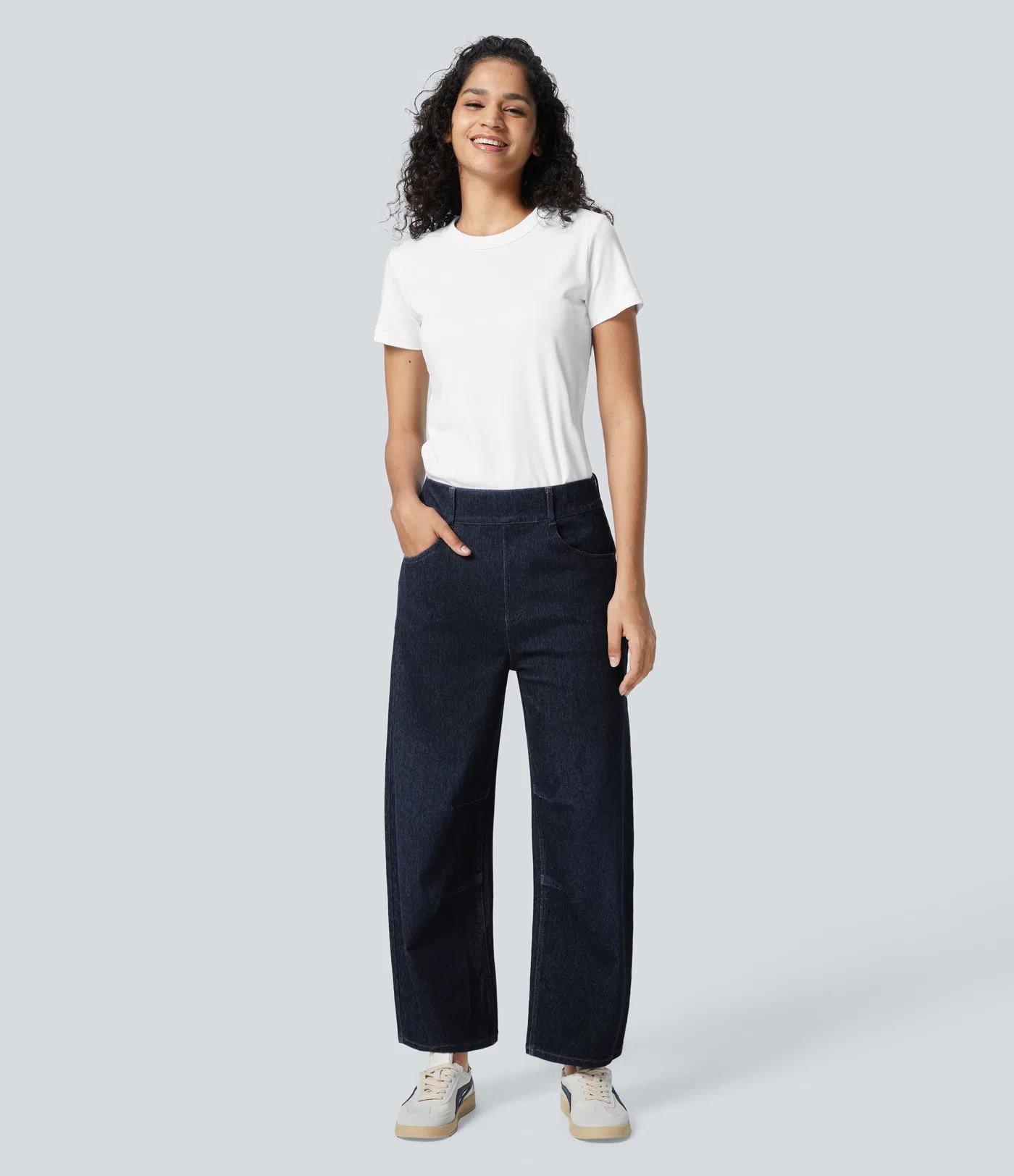 Barrel Leg Stretch Jeans