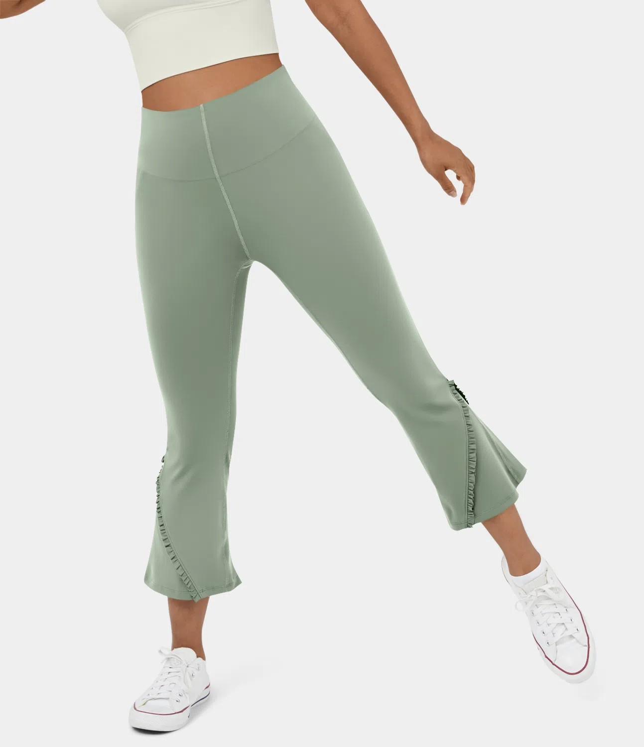 Ruffle flare capri