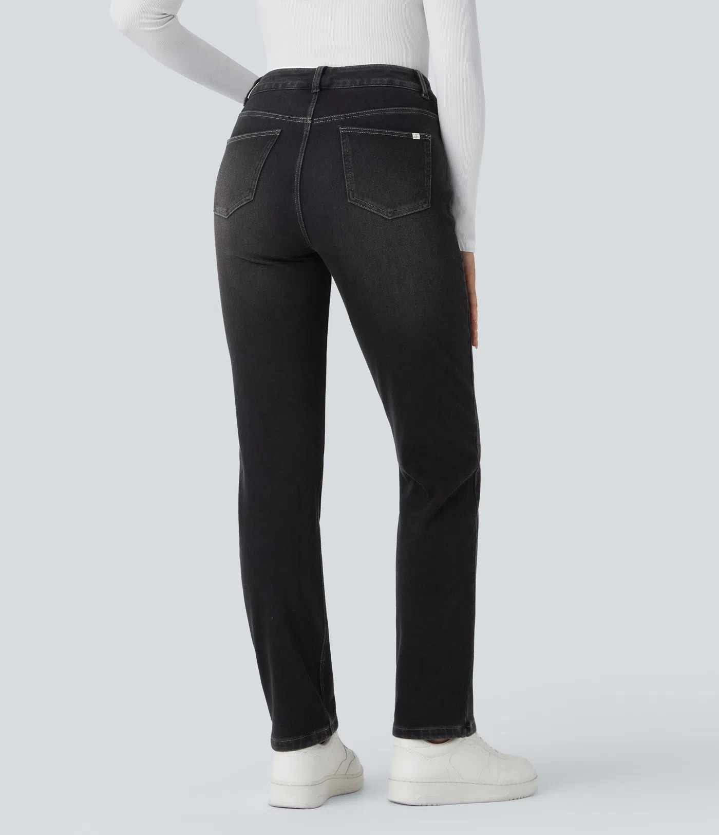 High-Waisted Thermal Jeans