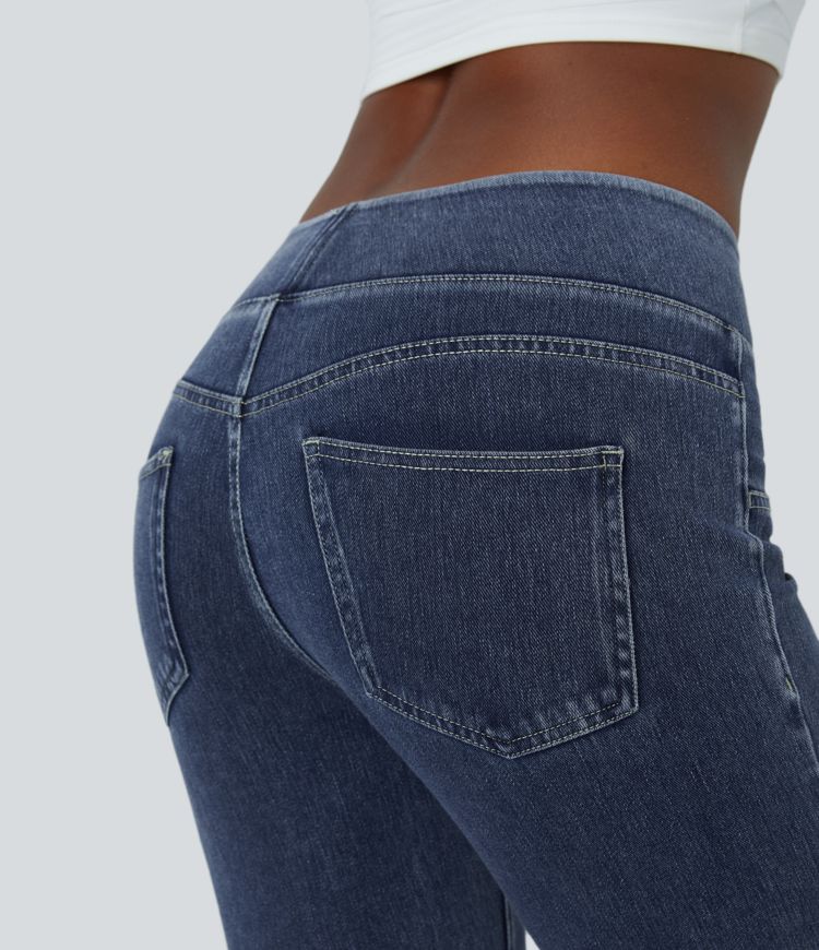 Low-Waist Bootcut Jeans