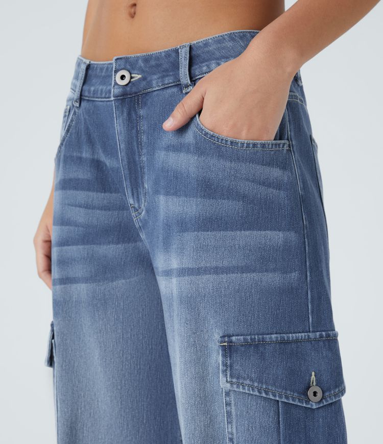 Casual cargo baggy jeans