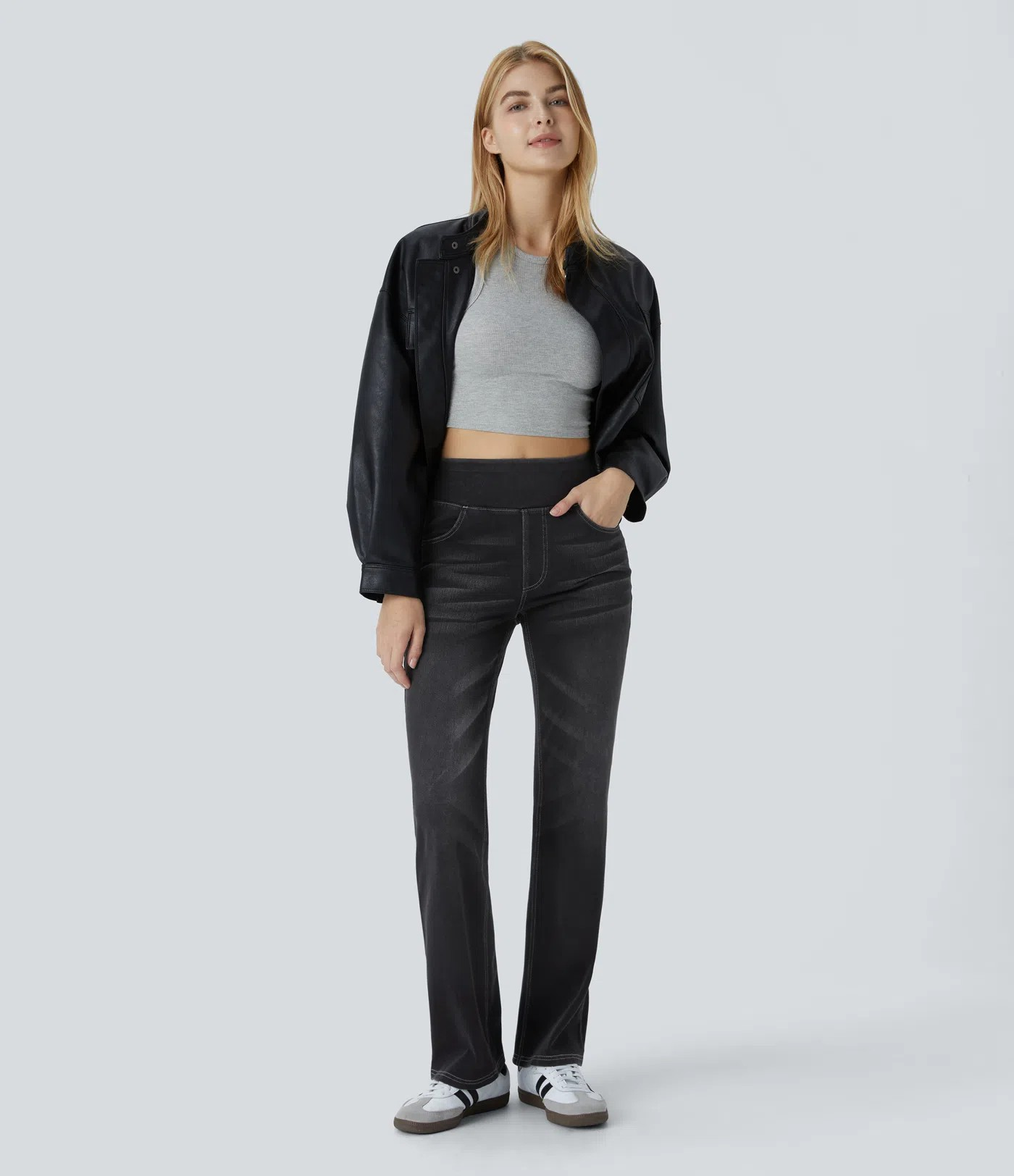 Washed Bootcut Jeans