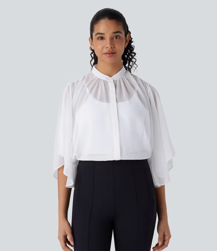 Flowy transparent work shirt
