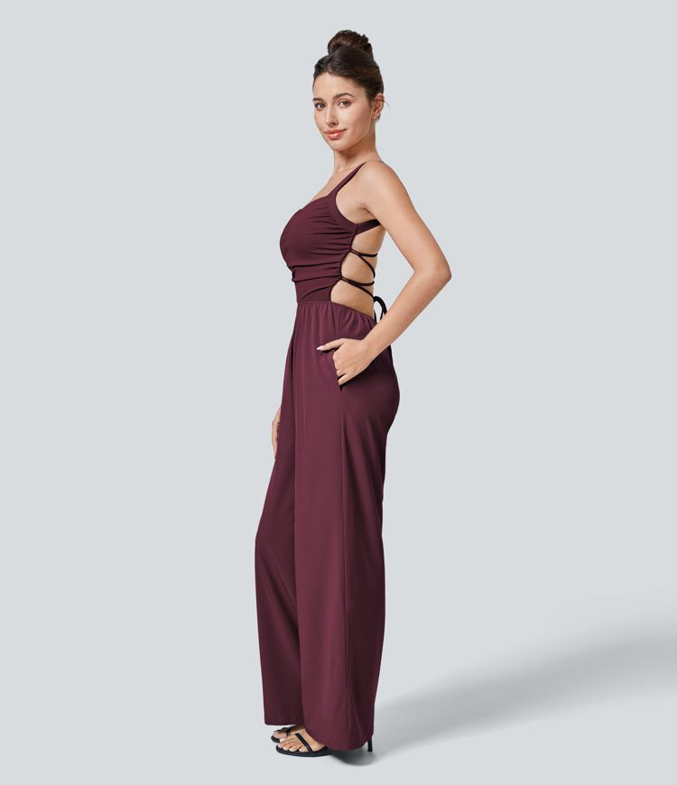 Backless Cross-Back Jumpsuit
