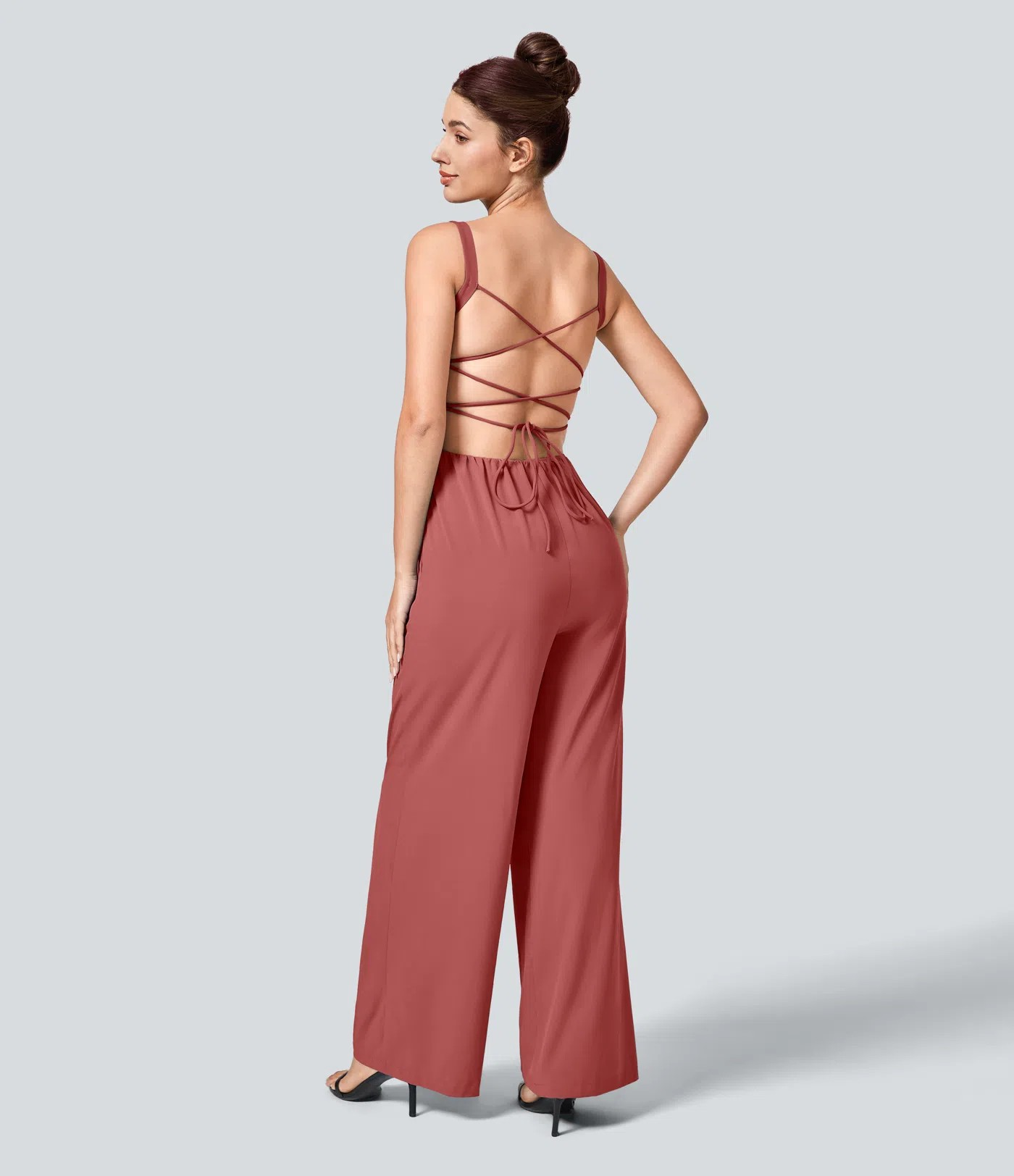 Backless Cross-Back Jumpsuit