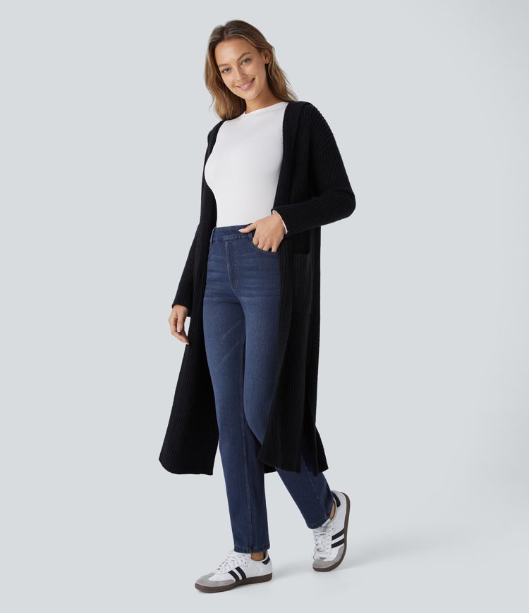 High-Waisted Thermal Jeans