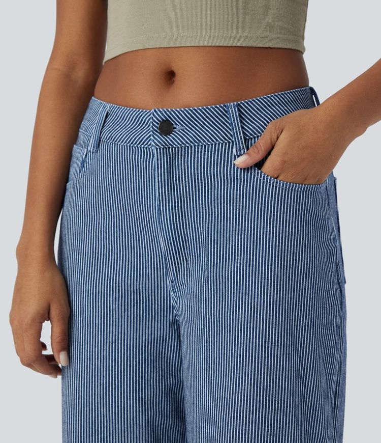 Rolled Hem Baggy Jeans