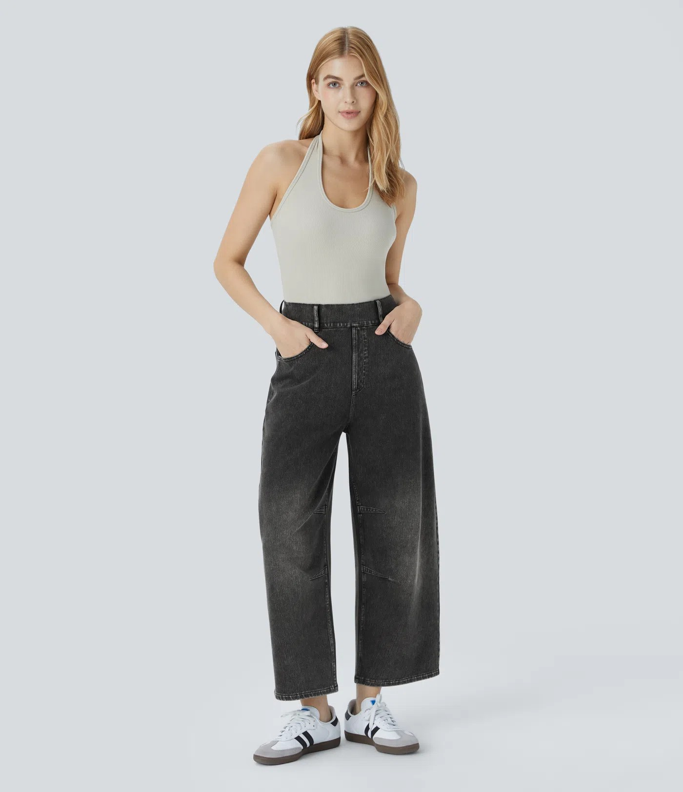 Barrel Leg Stretch Jeans