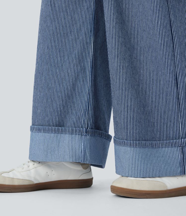 Rolled Hem Baggy Jeans
