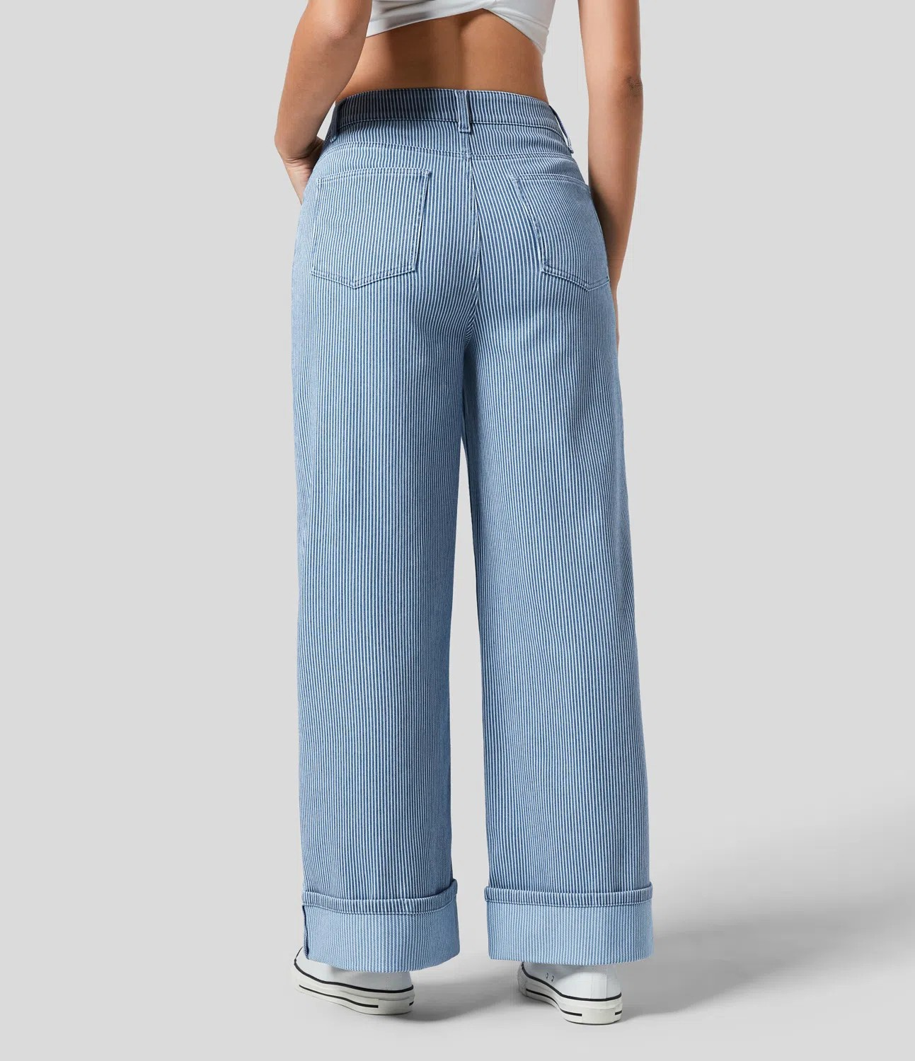 Rolled Hem Baggy Jeans