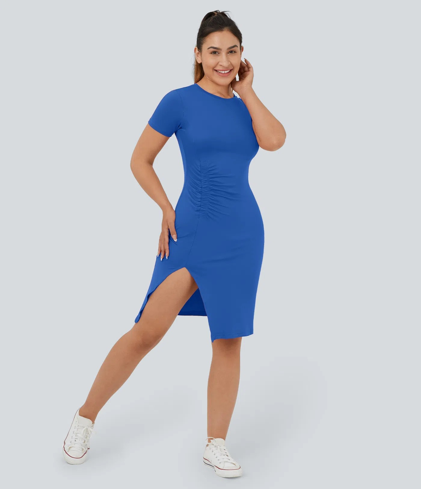 RuchedEase Midi dress