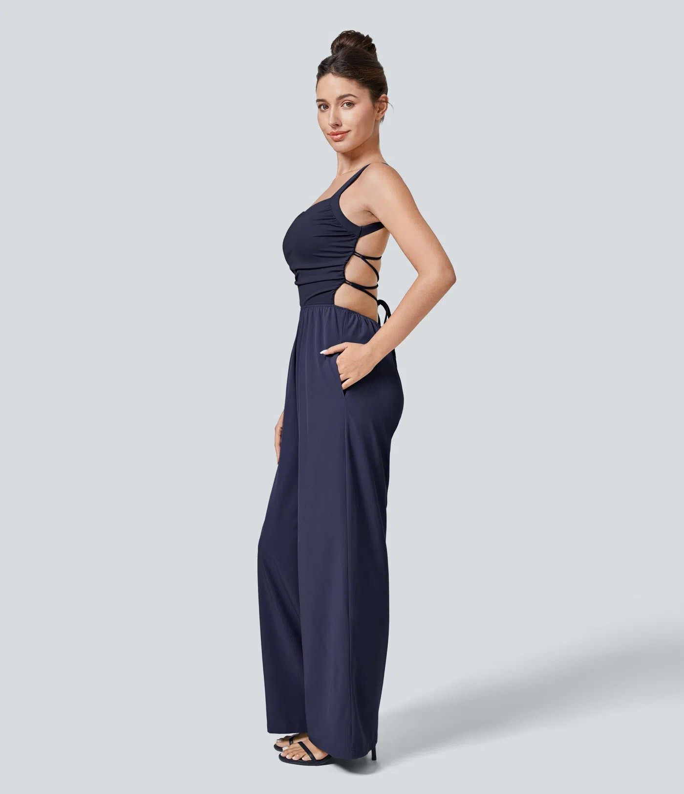 Backless Cross-Back Jumpsuit