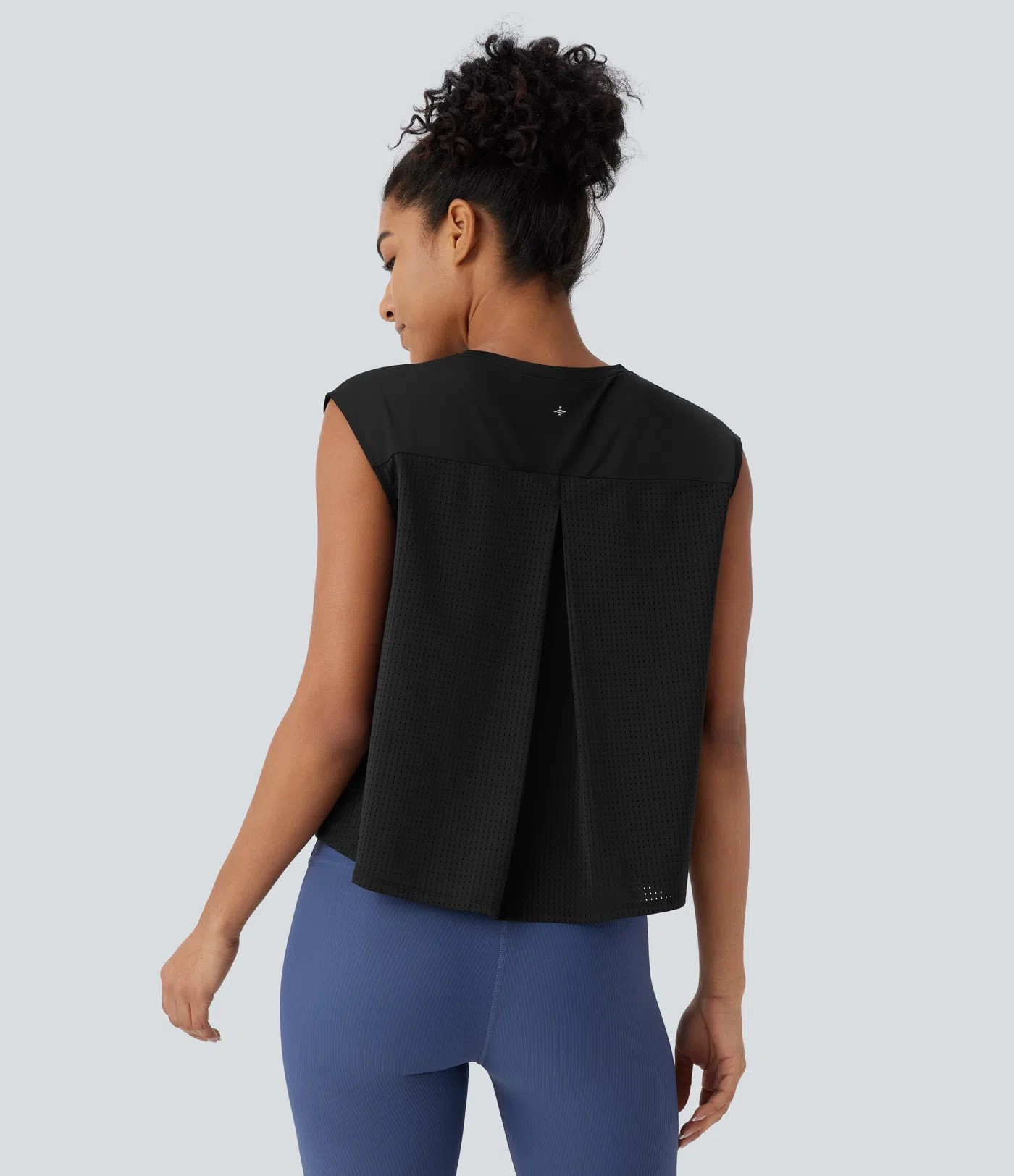 Mesh Contrast Running Tank