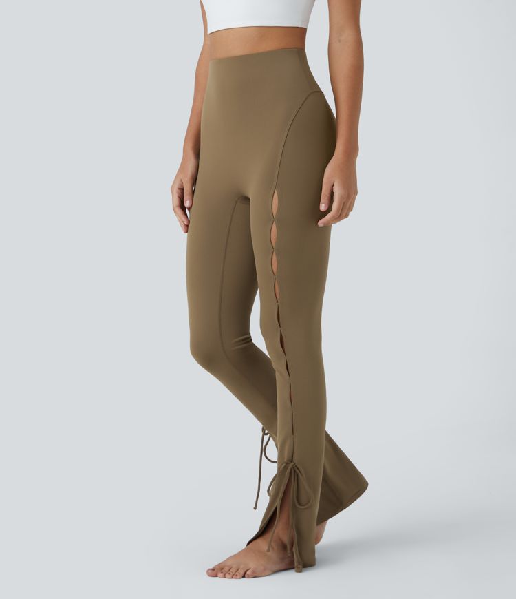 Cut-Out Split Yoga Leggings