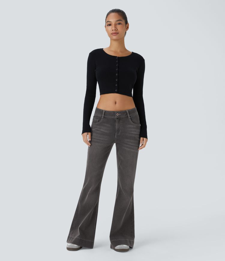 Low-Rise Flare Jeans