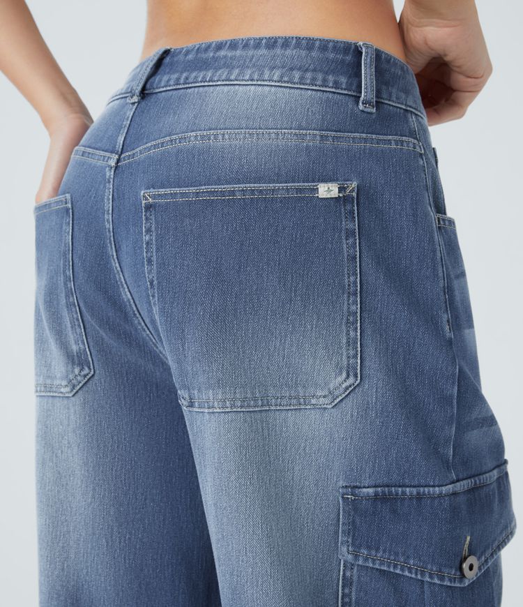 Casual cargo baggy jeans