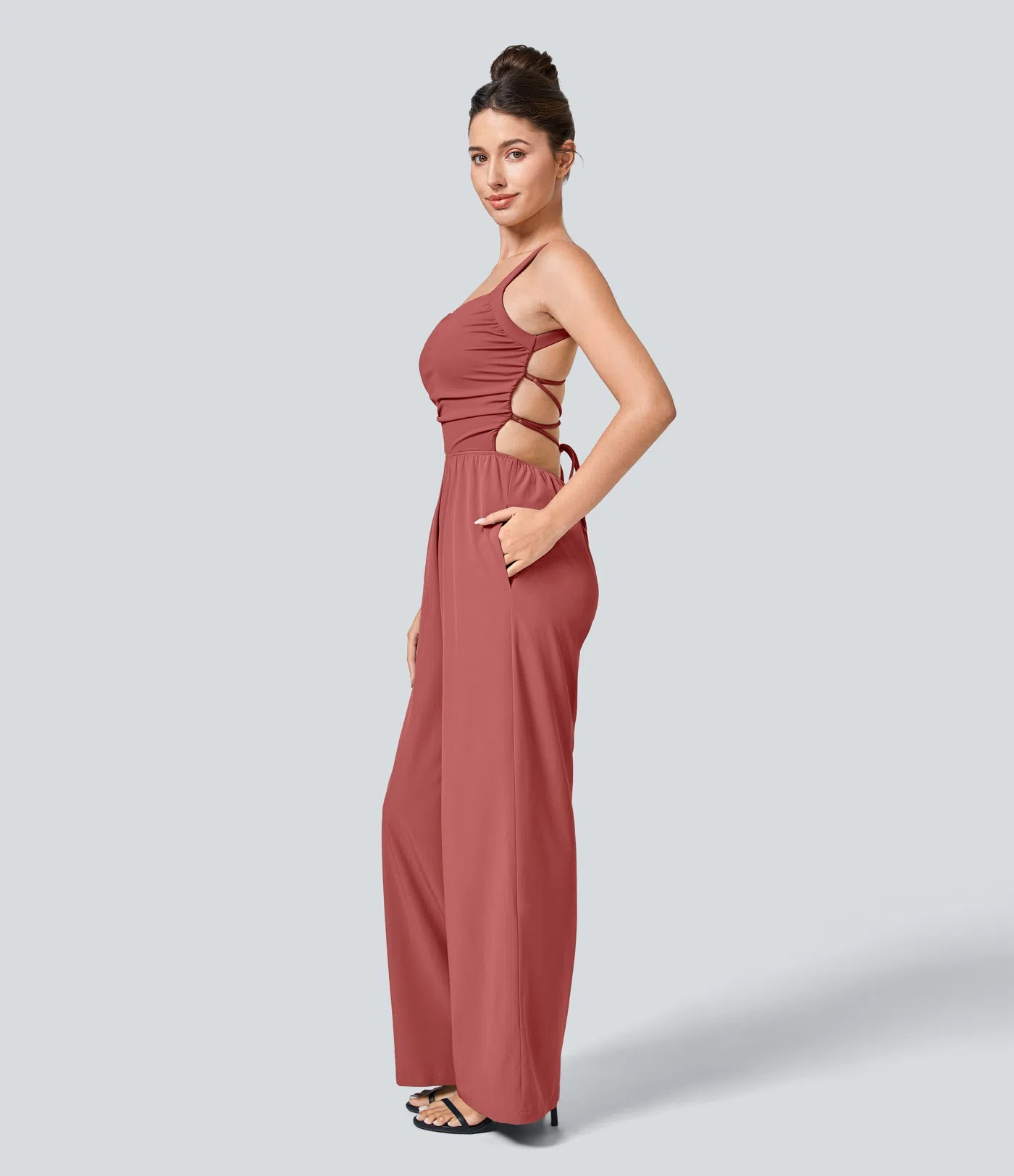 Backless Cross-Back Jumpsuit