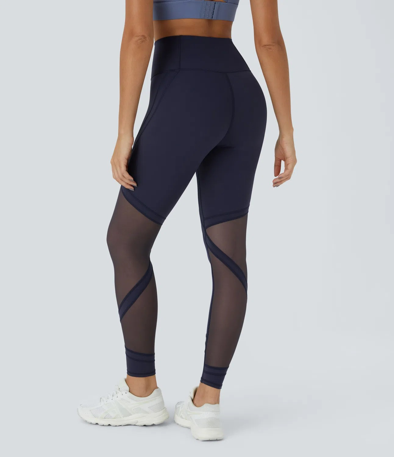 Plush mesh yoga leggings