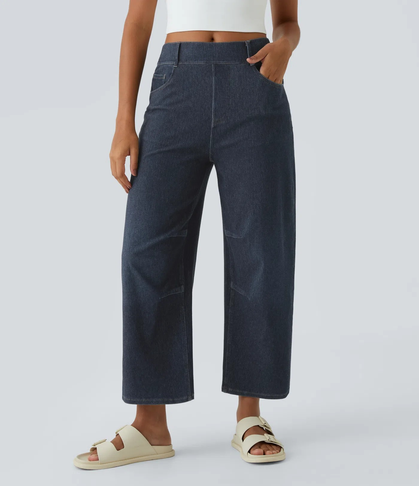 Barrel Leg Stretch Jeans