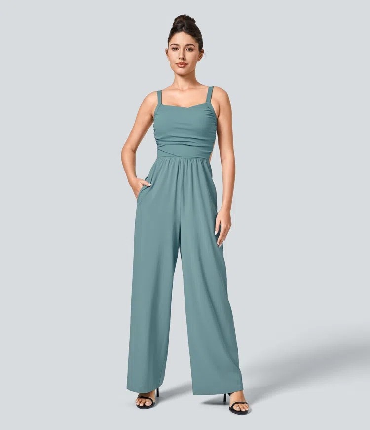 Backless Cross-Back Jumpsuit