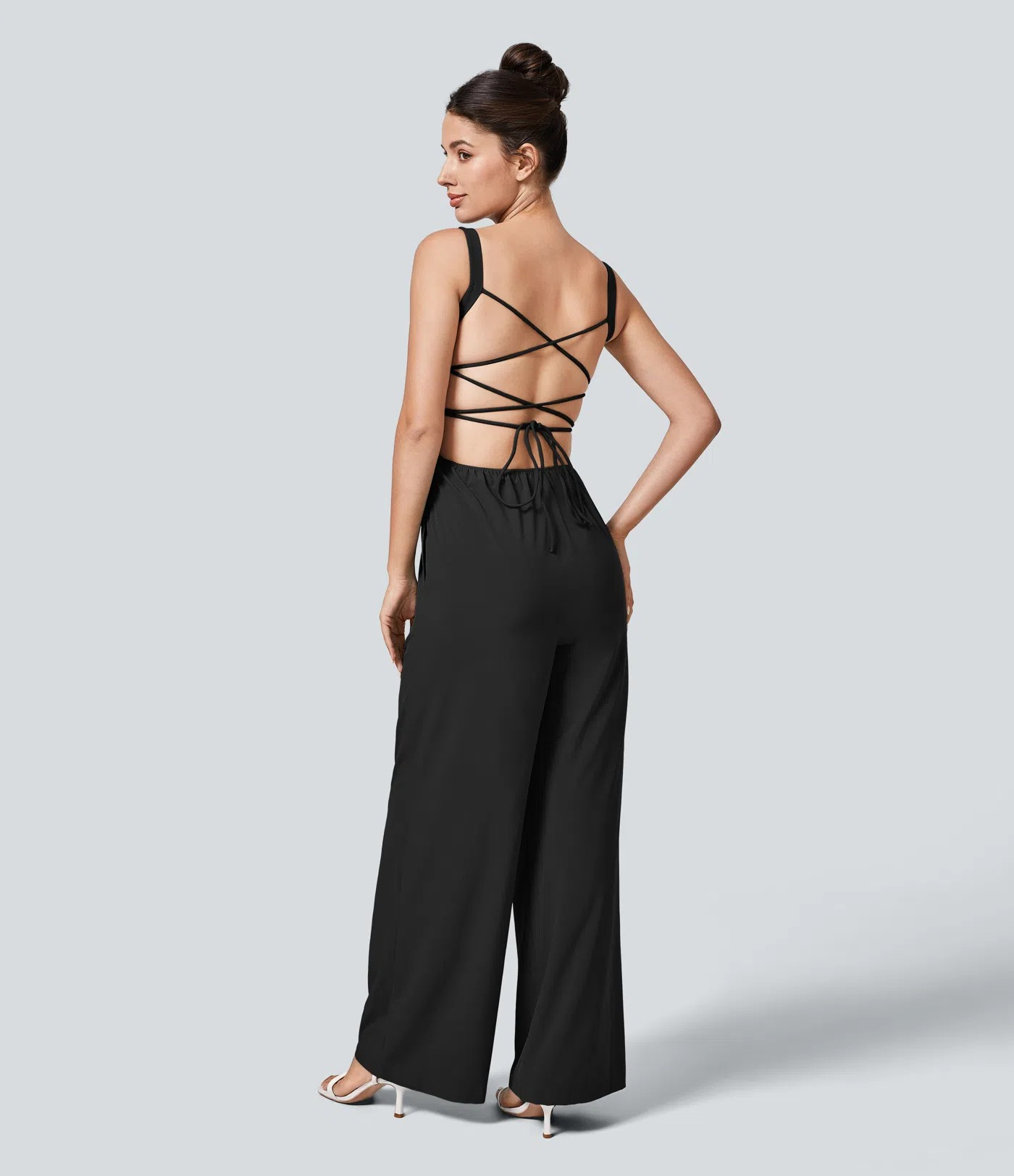 Backless Cross-Back Jumpsuit