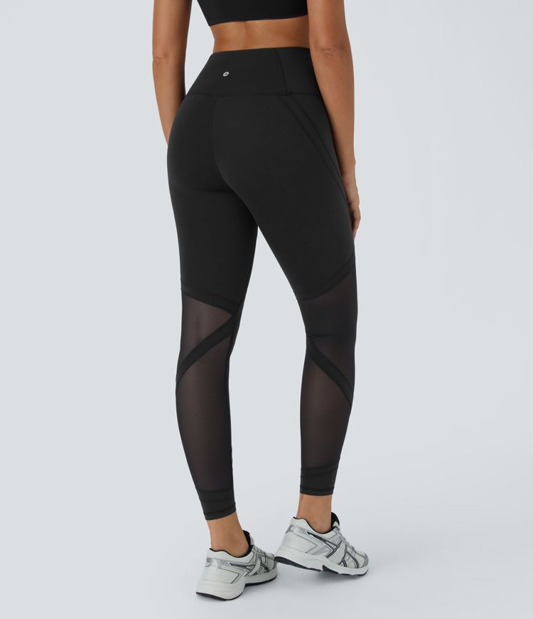 Plush mesh yoga leggings