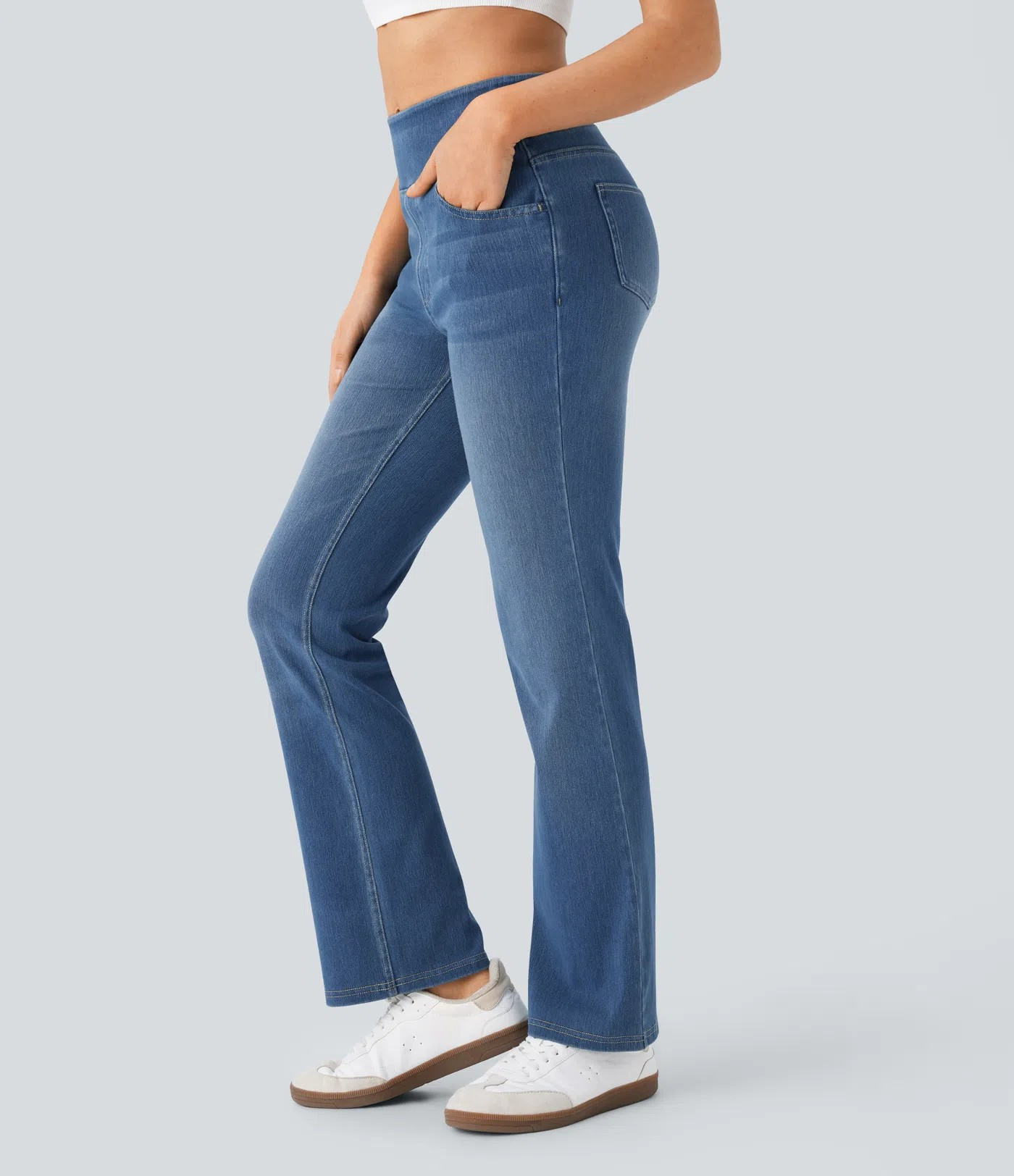 Washed Bootcut Jeans