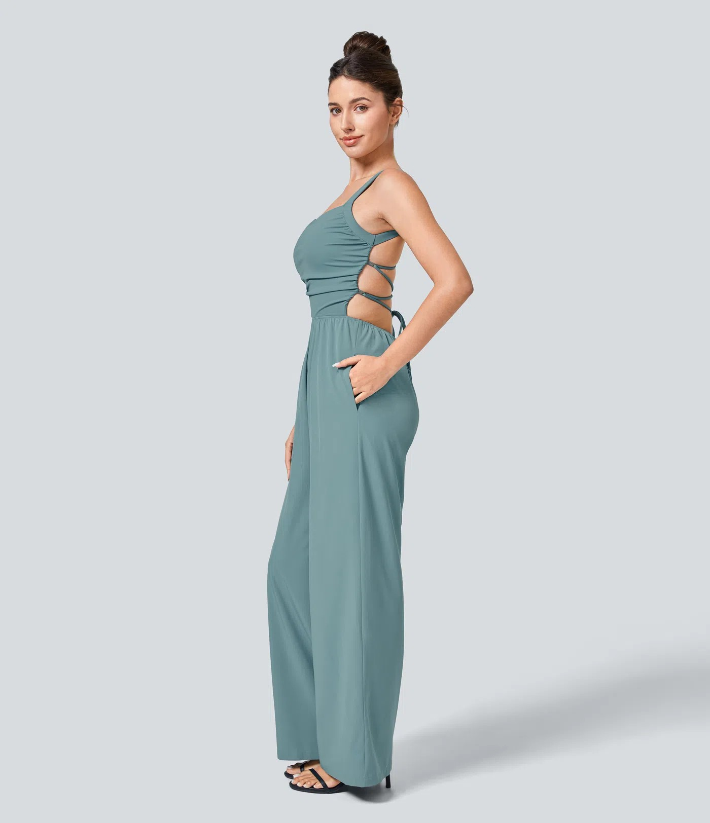 Backless Cross-Back Jumpsuit