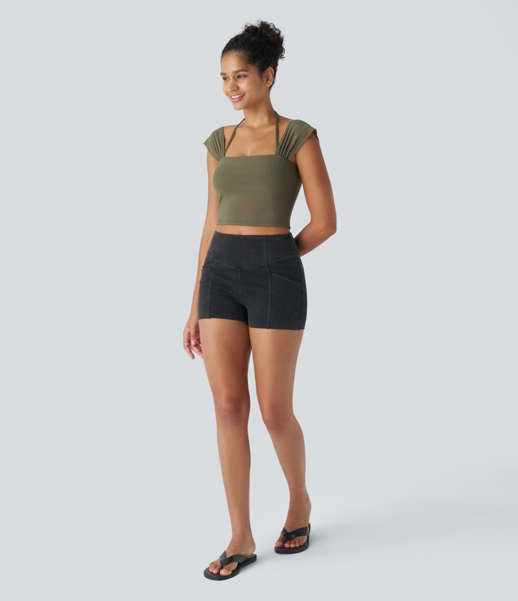 Backless Mesh Halter Tank