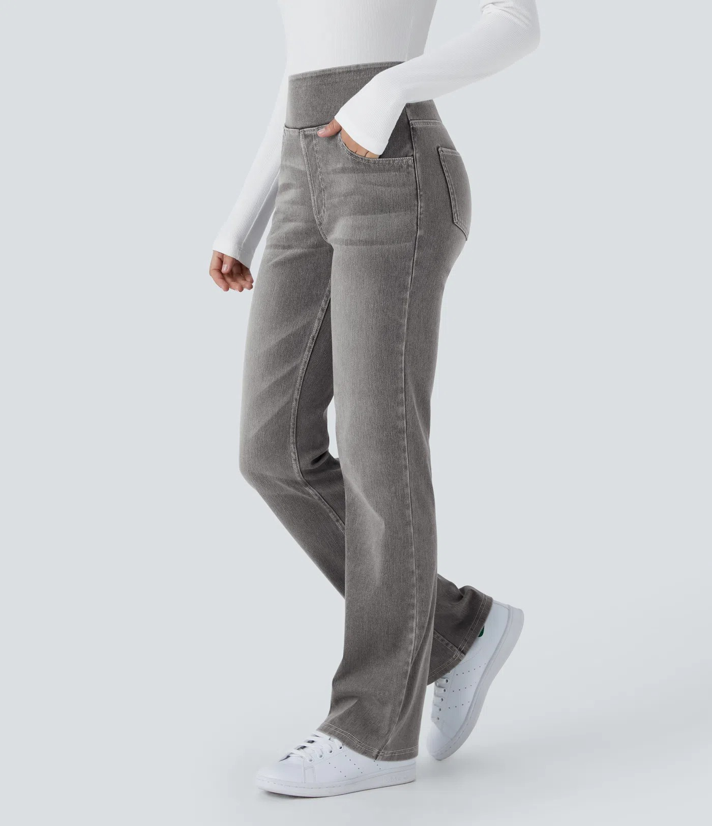 Washed Bootcut Jeans
