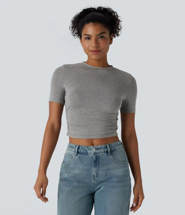 Ruffle crop T-shirt