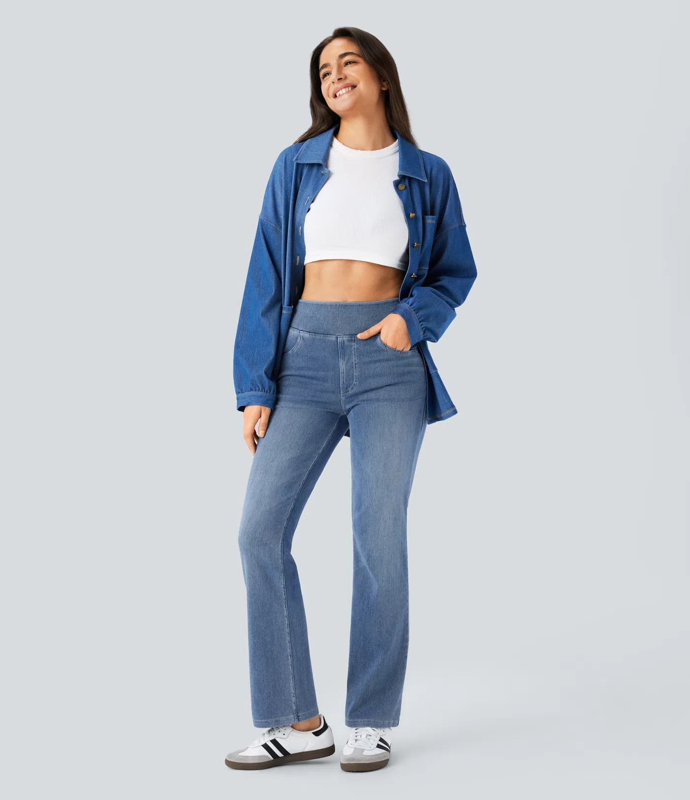 Washed Bootcut Jeans