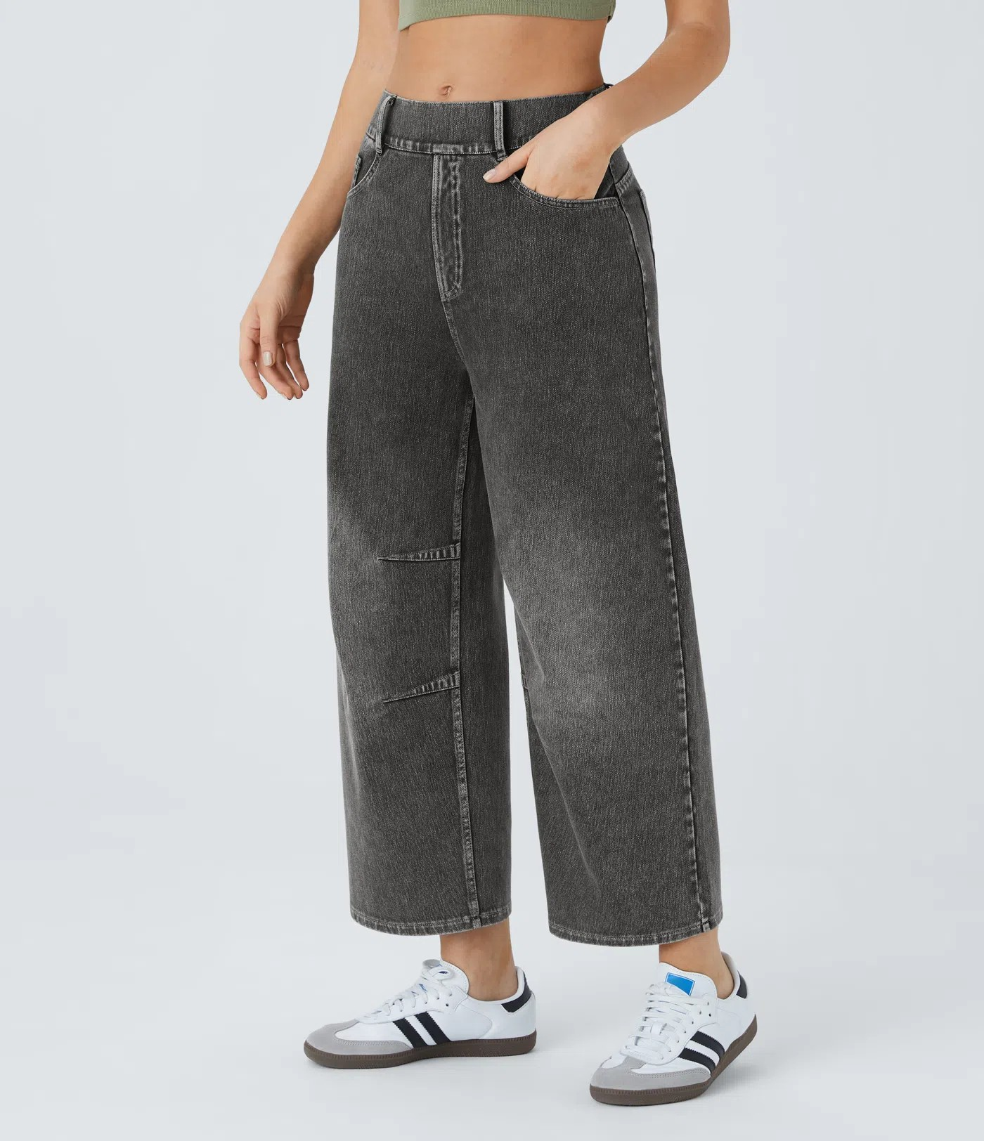 Barrel Leg Stretch Jeans