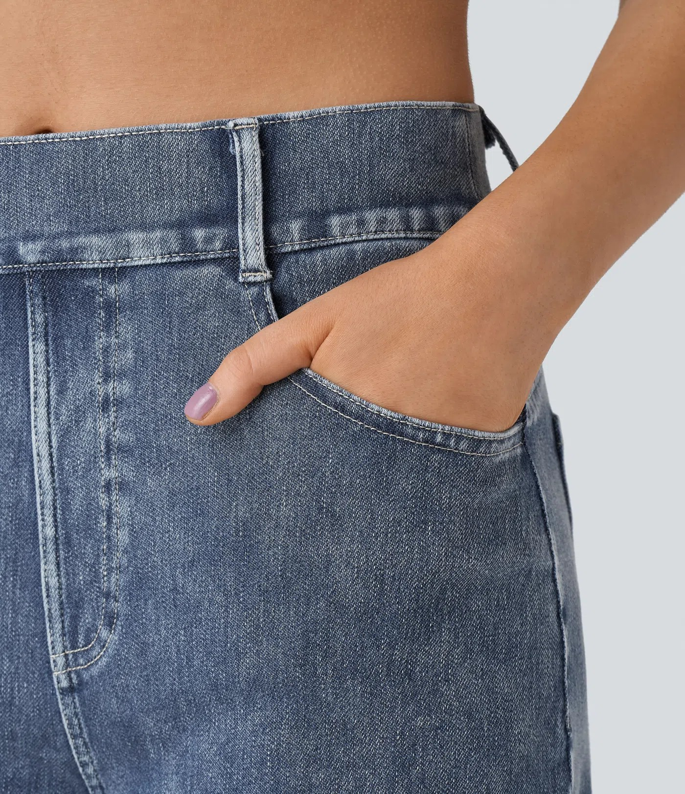 Barrel Leg Stretch Jeans