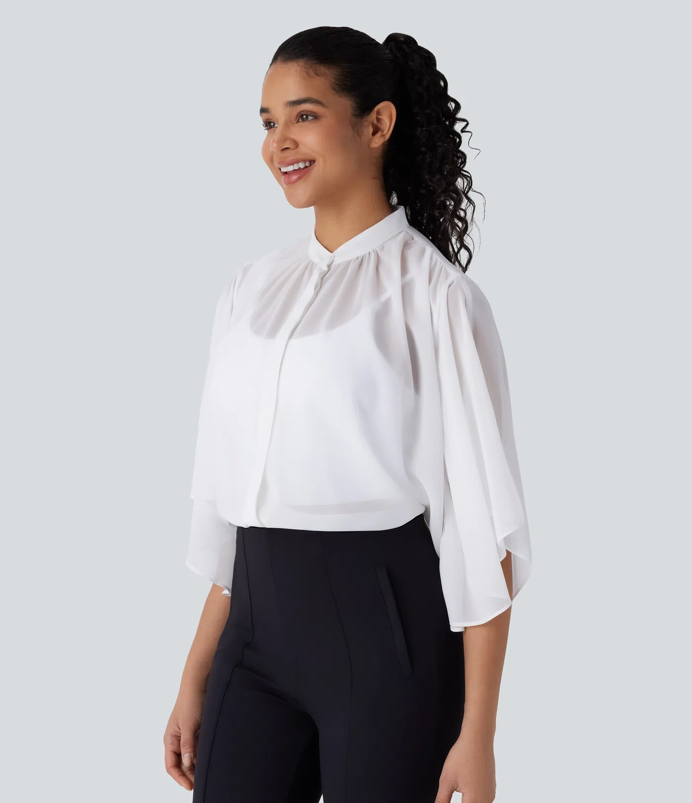 Flowy transparent work shirt