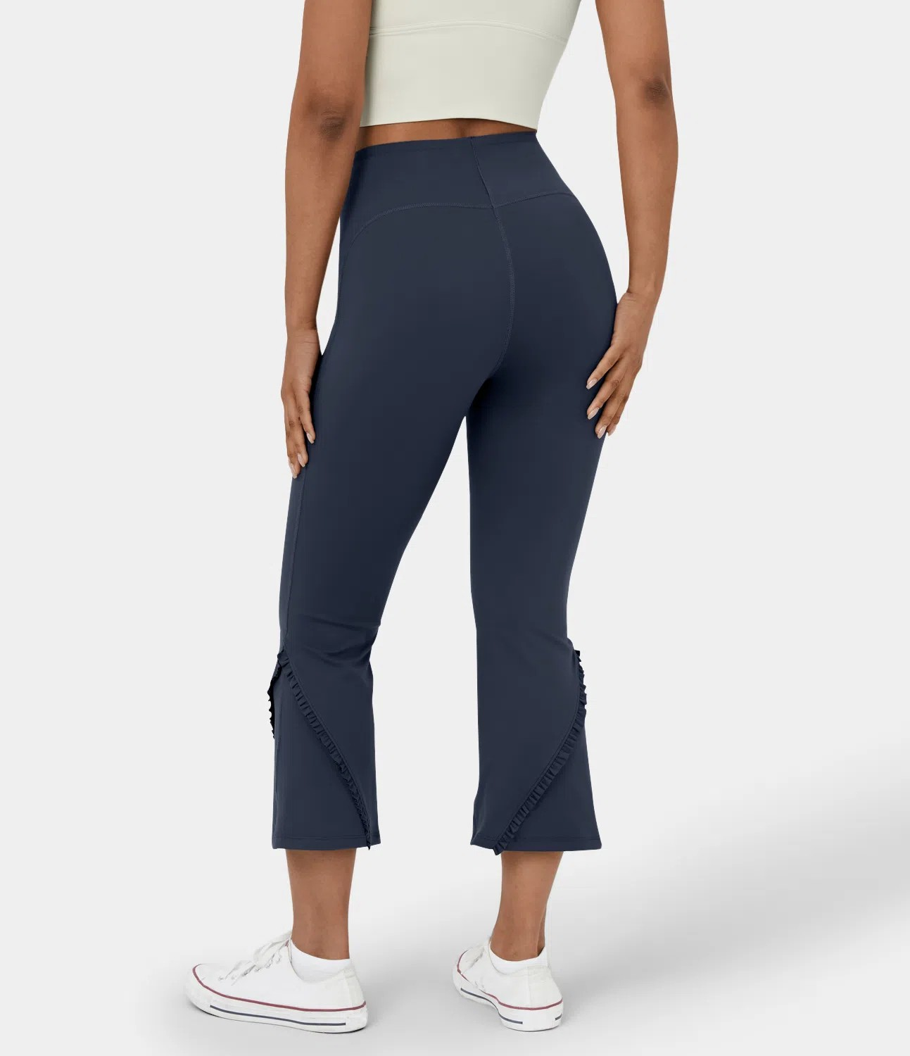 Ruffle flare capri