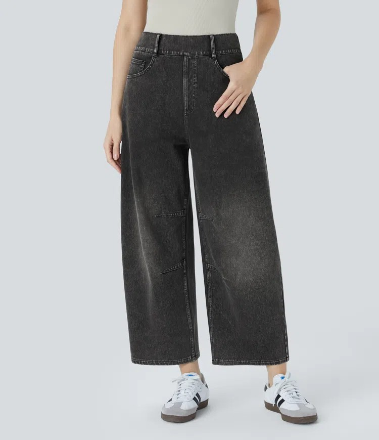 Barrel Leg Stretch Jeans