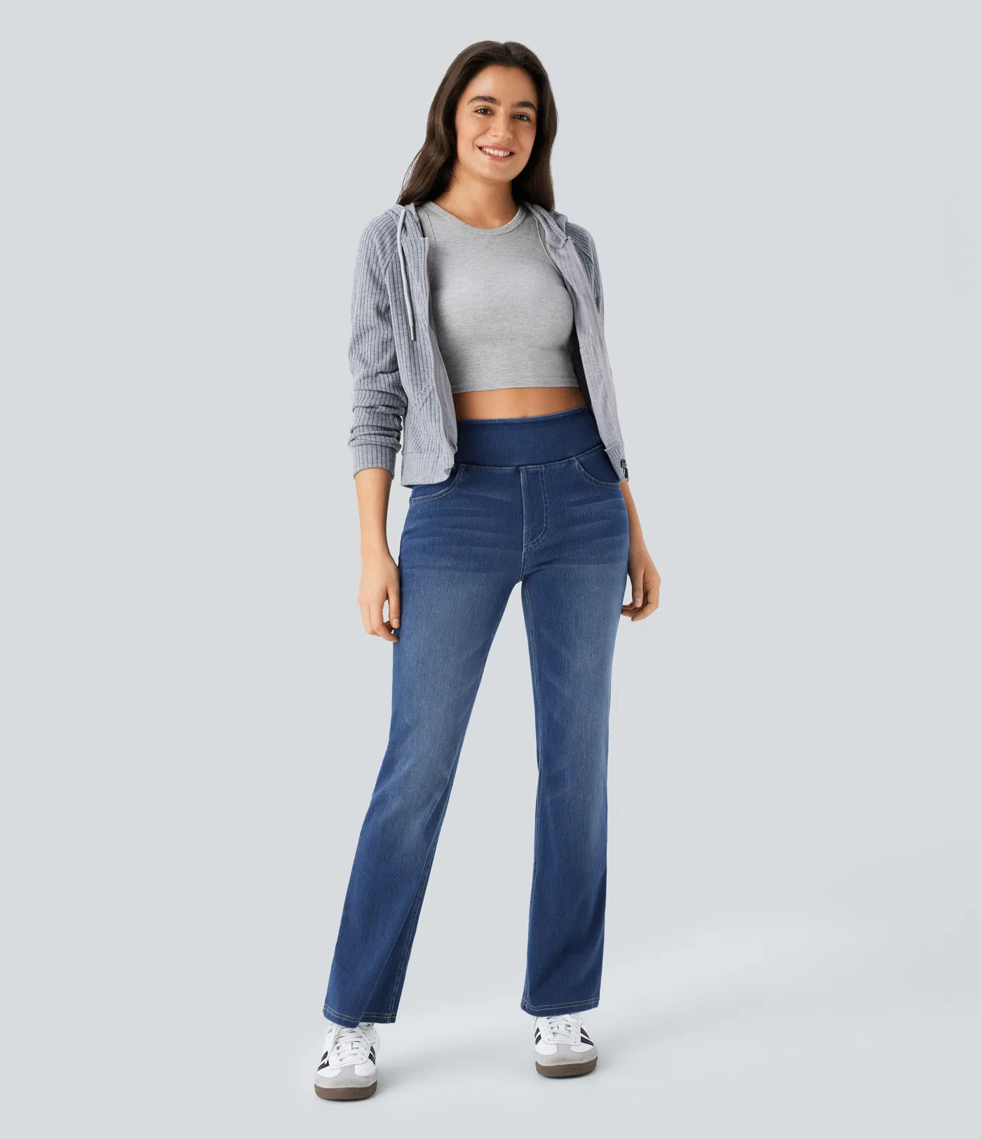 Washed Bootcut Jeans
