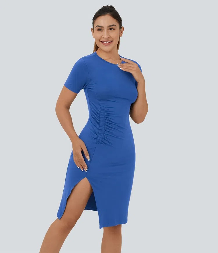 RuchedEase Midi dress