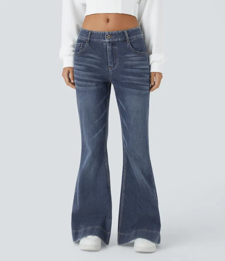 Low-Rise Flare Jeans