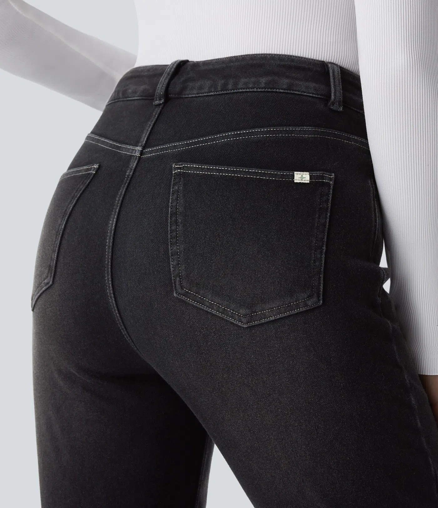 High-Waisted Thermal Jeans