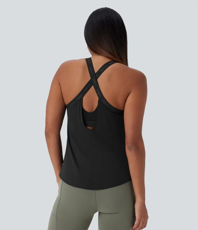 Backless Cross-Back Yoga Tank