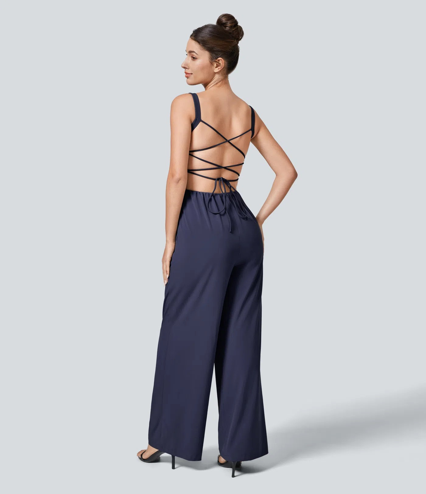Backless Cross-Back Jumpsuit