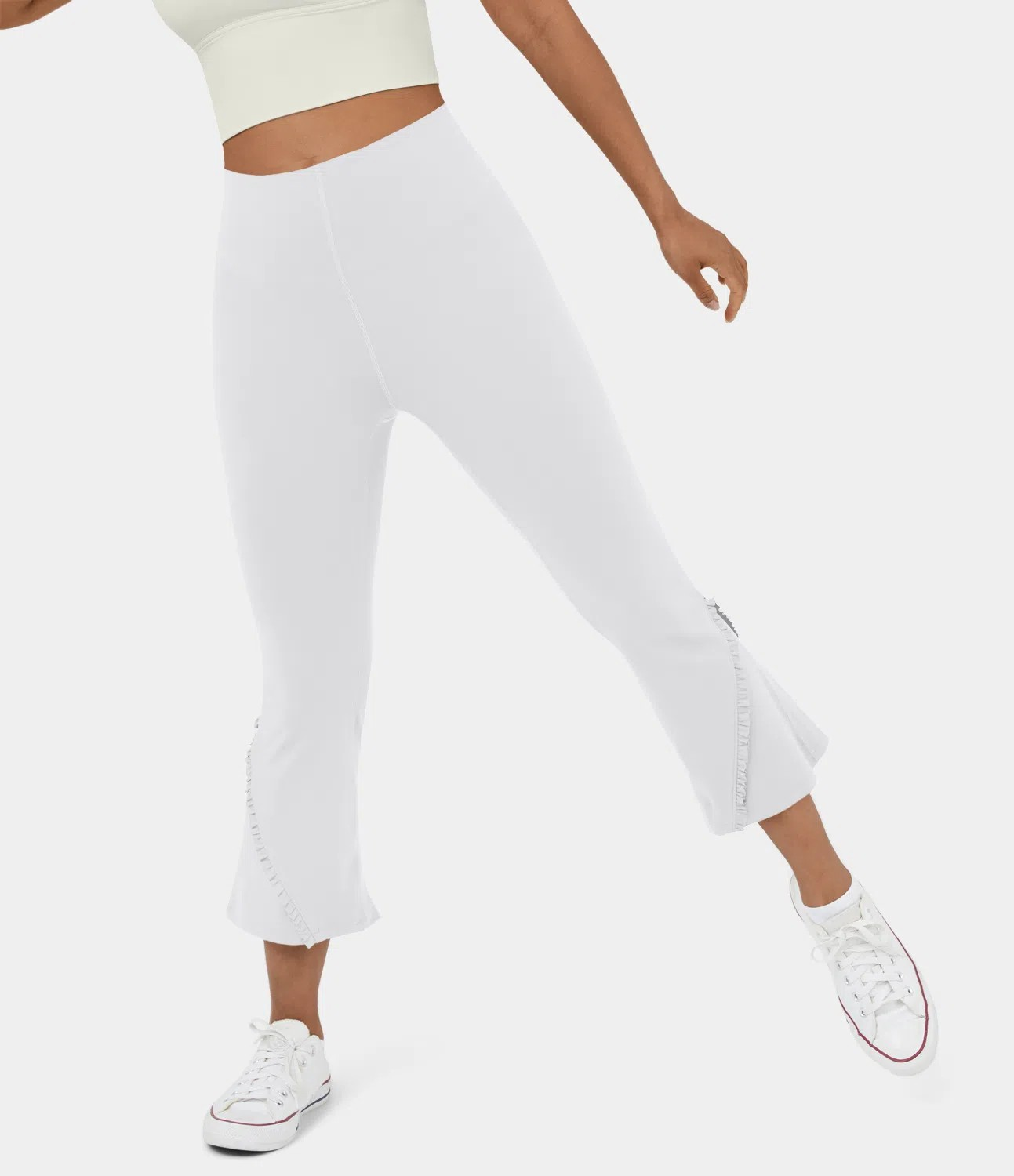 Ruffle flare capri