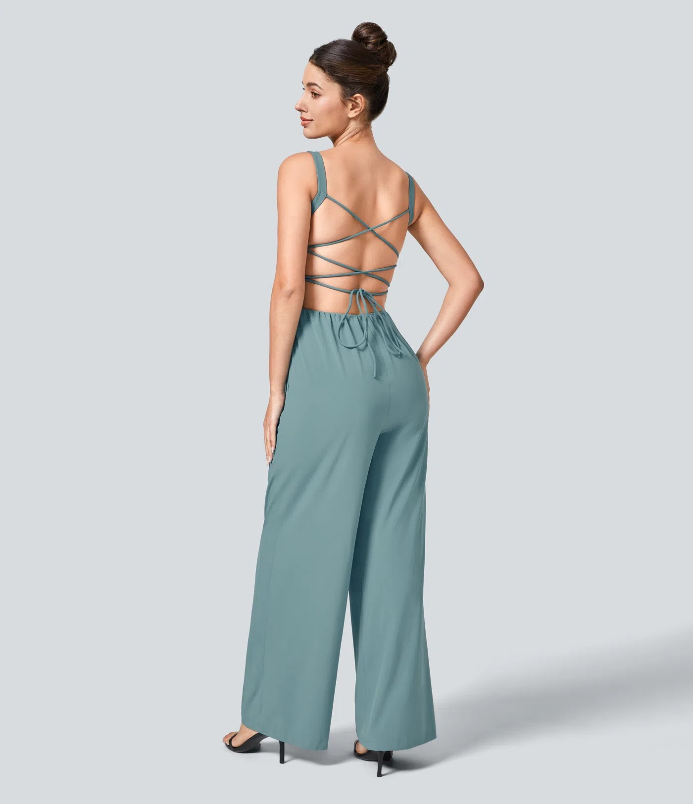 Backless Cross-Back Jumpsuit