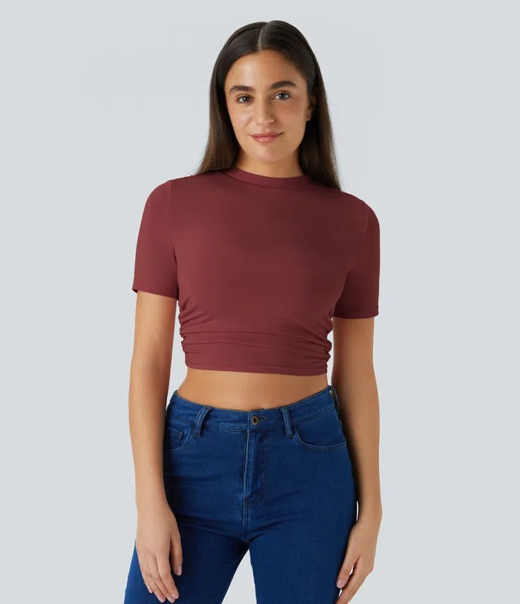 Ruffle crop T-shirt