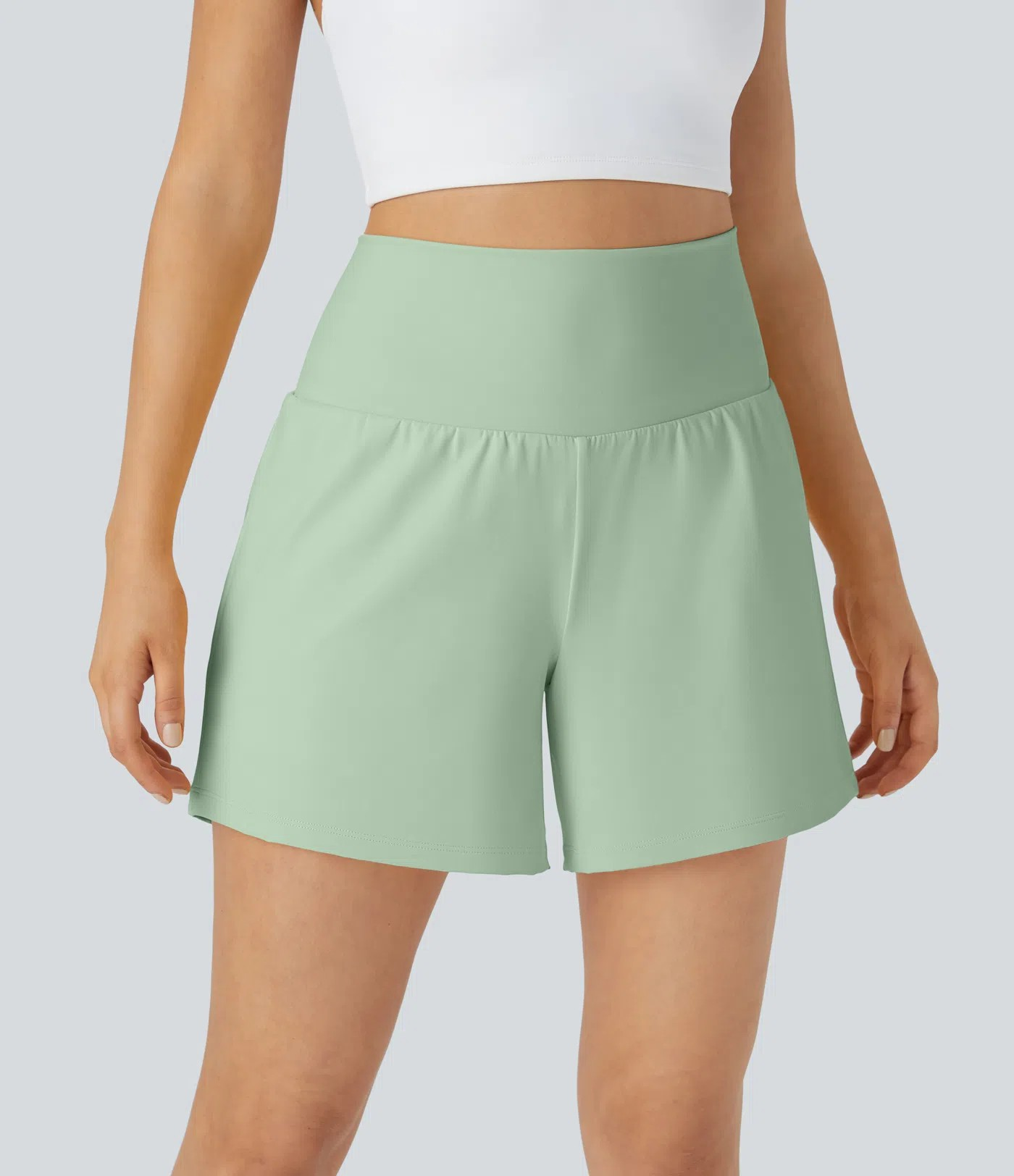 2-in-1-Yogashorts mit hoher Taille