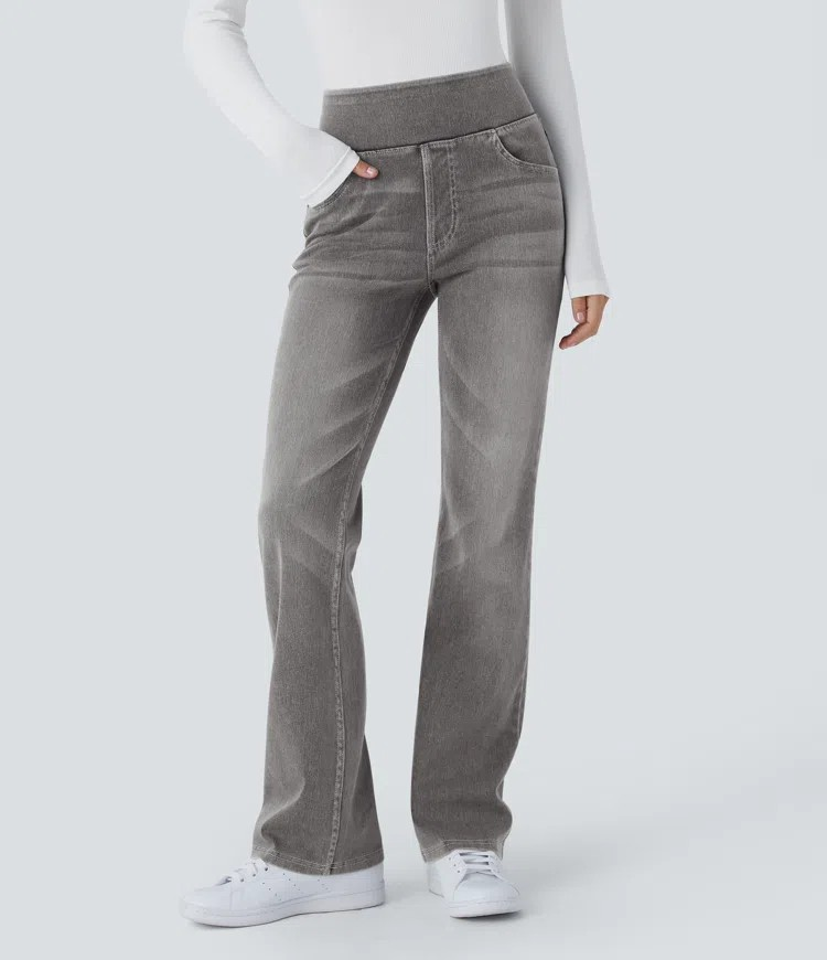 Washed Bootcut Jeans